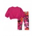 Girls set with fuchsia sweatshirt and floral leggings 
