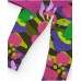Girls sweatshirt and leggings set in fuchsia and multi-color tones with a fun print. 