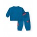 Boys blue sweatshirt and pants set with a print and embroidered details 
