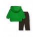 Boys set with green sweatshirt and brown pants with tool print 