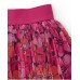 Girls skirt with pleated tulle in fuchsia and floral print 
