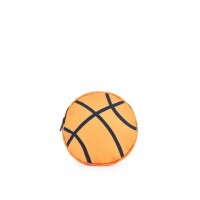 Round orange children's pencilpack with basketball design