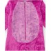 Fuchsia baby girl jumpsuit with plush texture and fun hood 