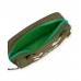 Green toiletry bag for boys with a monster face and 3D details 