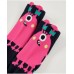 Pack of girls socks in fuchsia and black tones with a monster design and mottled fabric details 