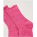 Pack of girls socks in fuchsia and black tones with a monster design and mottled fabric details 