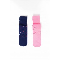 Pack de dos leotardos para niña en azul marino y rosa con detalles de estrellas 