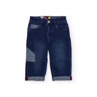 Boys blue denim pants with pockets and contrasting details 