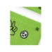 Green hat and neck warmer set for boys with embroidered details and a black pompom 