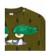 Green sweatshirt for boys with monster print and embossed details 