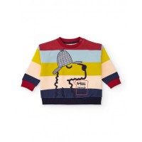 Multicolored boys sweatshirt with detective dog print 