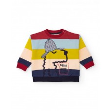 Multicolored boys sweatshirt with detective dog print 