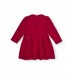 Burgundy girl's dress with embroidered detail 