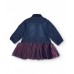 Denim dress for girls with a tulle skirt and star appliqués