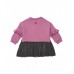Pink sweatshirt dress for girls with ruffle and glitter tulle skirt 