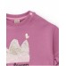 Pink sweatshirt dress for girls with ruffle and glitter tulle skirt 
