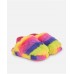Multicolored girls slippers with soft fur 