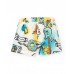 Boys' blue swim trunks with skateboards and the phrase "Be Free Skate" 