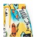 Boys' blue swim trunks with skateboards and the phrase "Be Free Skate" 