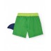 Boys' green swim shorts with shark and fin 