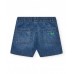 Boys' denim Bermuda shorts in blue with embroidered fish 