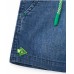 Boys' denim Bermuda shorts in blue with embroidered fish 