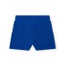Boys' blue Bermuda shorts with adjustable waist and embroidered patch 