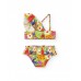 Girls' fruit print bikini with ruched details 