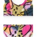 Girls' bikini in lilac with a multi-colored print 