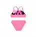 REVERSIBLE Pink rainbow bikini for girls with crossed straps 
