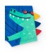 Boys' blue swim boxer shorts with crocodile design and 3D details 