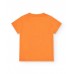 Orange T-shirt for boys with camera print and text 