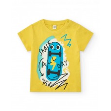Yellow children's T-shirt with a scooter and the phrase "SKATE ALL DAY" Yellow children's T-shirt with a scooter and the phrase "SKATE ALL DAY"