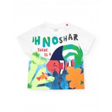 White children's T-shirt with the phrase "OH NO SHARK" 