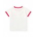 Boys' white T-shirt with red trim and crocodile print 