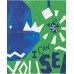 Green T-shirt for boys with shark and geometric figures 