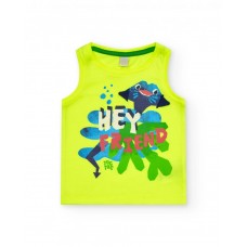 Boys' yellow sleeveless T-shirt with shark 
