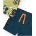 Boys' green dinosaur T-shirt with shoulder closure 