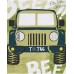 Green T-shirt for boys with jeep print 