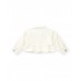 White flat jacket for girls with buttons and flounce at the bottom 