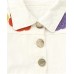 White flat jacket for girls with buttons and flounce at the bottom 