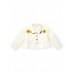 White flat jacket for girls with buttons and flounce at the bottom 