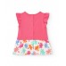 Fuchsia set for girls with sundress and panties with tropical print 