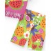 Lilac set for girls with fringed t-shirt and fruity leggings 