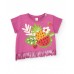 Lilac set for girls with fringed t-shirt and fruity leggings 
