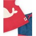 Girl's outfit with red whale t-shirt and blue jeans 