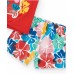 Girl's set with red crab t-shirt and floral shorts 