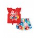 Girl's set with red crab t-shirt and floral shorts 