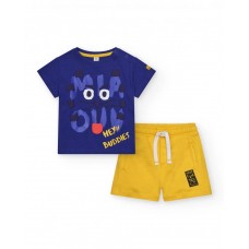 Boy's set with blue t-shirt and yellow shorts 