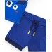 Boy's set with white t-shirt and blue Bermuda shorts 